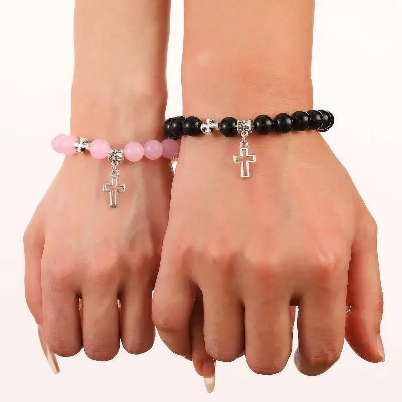 Matching Pearl Cross Bracelet