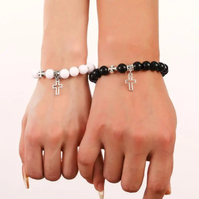 Matching Pearl Cross Bracelet
