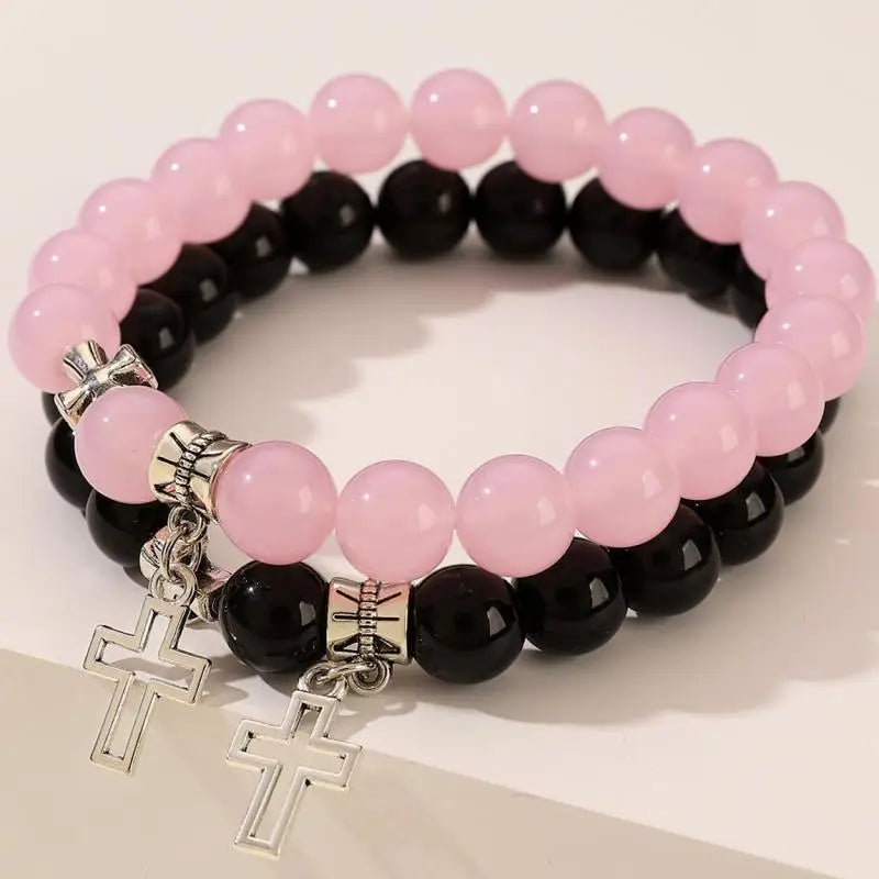 Matching Pearl Cross Bracelet