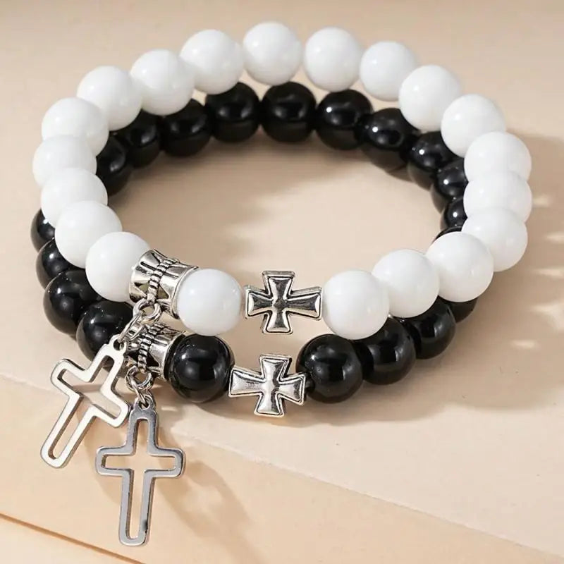 Matching Pearl Cross Bracelet